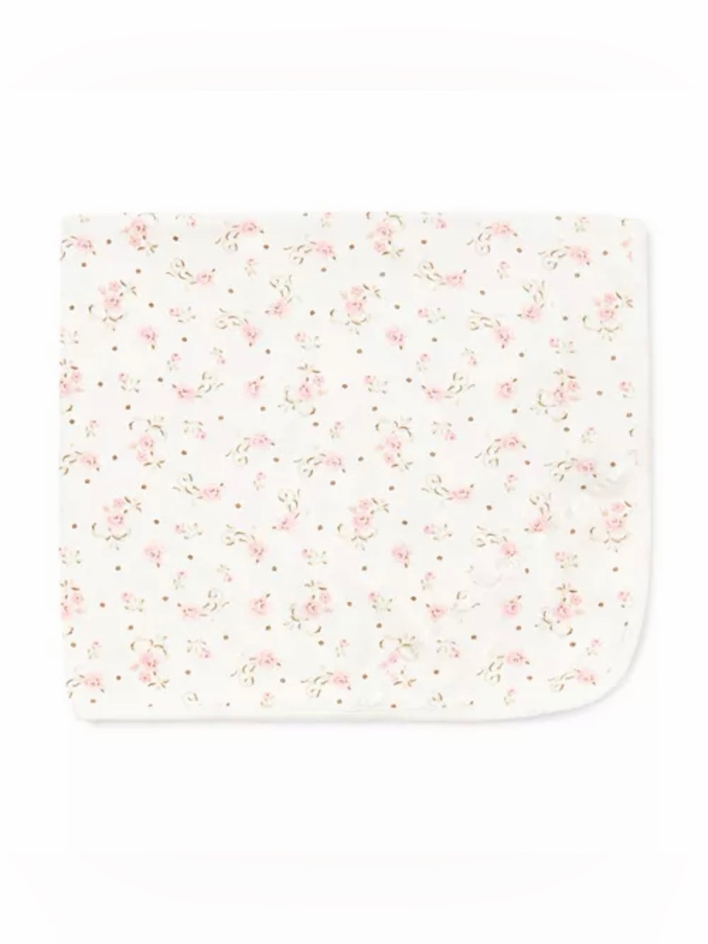 Little Me Vintage Rose Floral Pink & White Baby Blanket